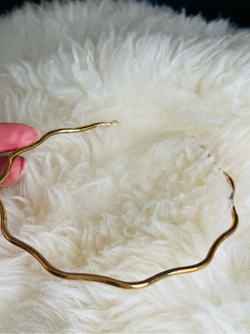 Gold Wavy Metal Headband - Women Accessories